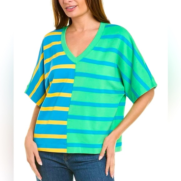 Cabi Size Medium V-neck Dolman Sleeves Oversized French Terry Cabana Top #6213 - Picture 1 of 7